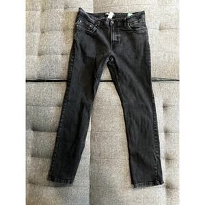 Black Free Planet Sustainable Denim Slim Straight Jeans 34x32 Mens